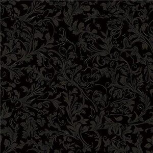Vintage Floral Peel & Stick Wallpaper 16in x 64in Black